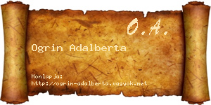 Ogrin Adalberta névjegykártya